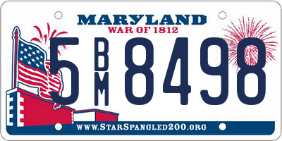 MD license plate 5BM8498