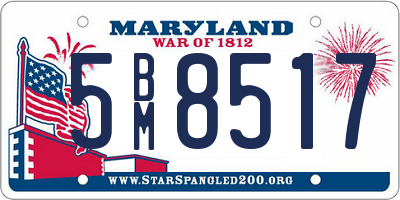 MD license plate 5BM8517