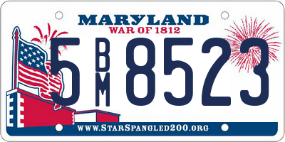 MD license plate 5BM8523