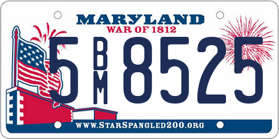 MD license plate 5BM8525
