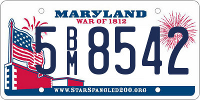 MD license plate 5BM8542