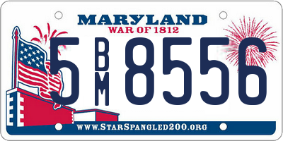MD license plate 5BM8556