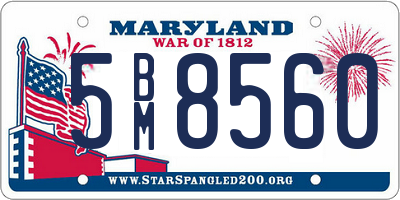 MD license plate 5BM8560