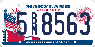 MD license plate 5BM8563