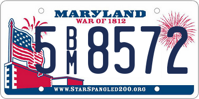MD license plate 5BM8572