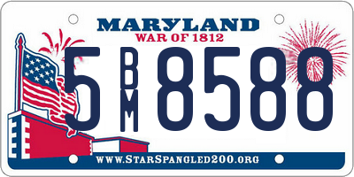 MD license plate 5BM8588