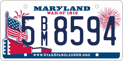 MD license plate 5BM8594