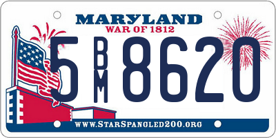 MD license plate 5BM8620