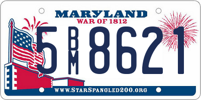MD license plate 5BM8621