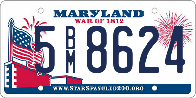 MD license plate 5BM8624