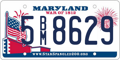 MD license plate 5BM8629