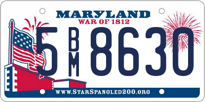 MD license plate 5BM8630