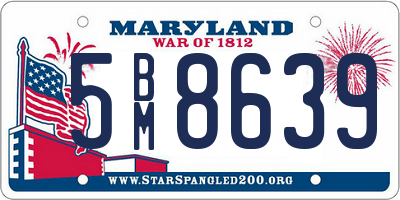 MD license plate 5BM8639