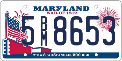 MD license plate 5BM8653