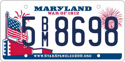 MD license plate 5BM8698