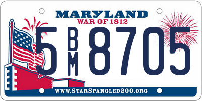 MD license plate 5BM8705