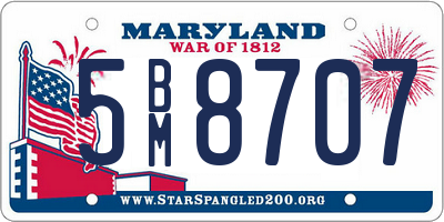 MD license plate 5BM8707