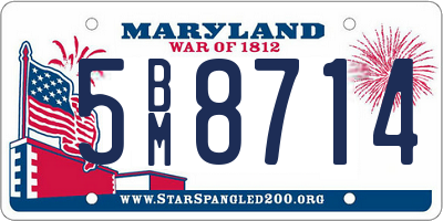 MD license plate 5BM8714