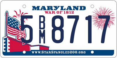 MD license plate 5BM8717