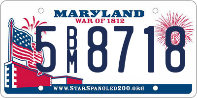 MD license plate 5BM8718