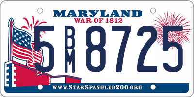 MD license plate 5BM8725