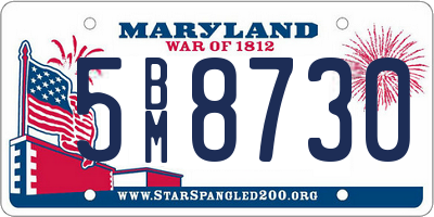 MD license plate 5BM8730