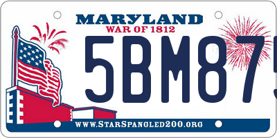 MD license plate 5BM875