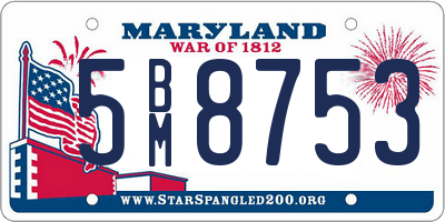 MD license plate 5BM8753