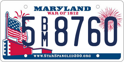 MD license plate 5BM8760