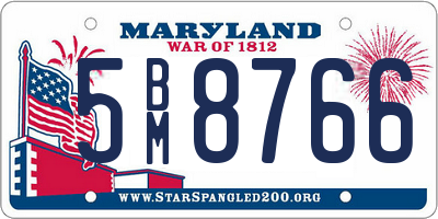 MD license plate 5BM8766