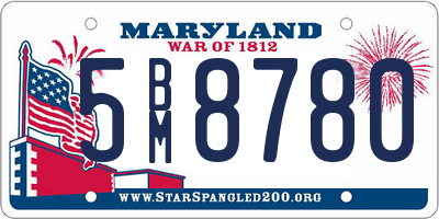 MD license plate 5BM8780