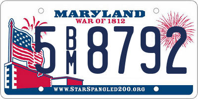 MD license plate 5BM8792
