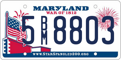MD license plate 5BM8803