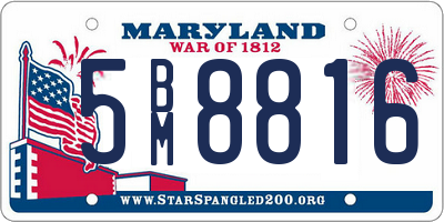 MD license plate 5BM8816