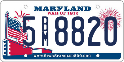 MD license plate 5BM8820