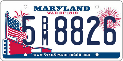 MD license plate 5BM8826