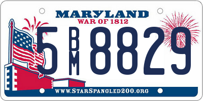 MD license plate 5BM8829