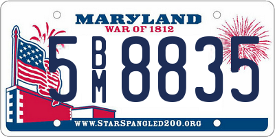 MD license plate 5BM8835