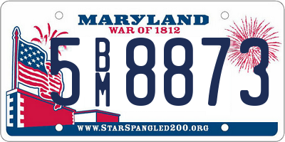 MD license plate 5BM8873
