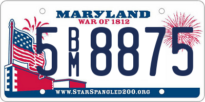 MD license plate 5BM8875