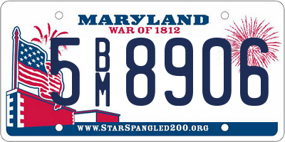 MD license plate 5BM8906