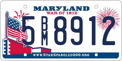 MD license plate 5BM8912