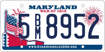 MD license plate 5BM8952
