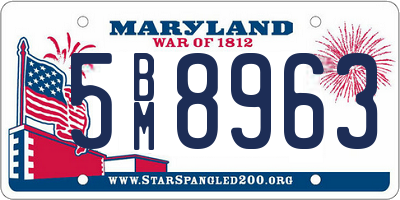 MD license plate 5BM8963
