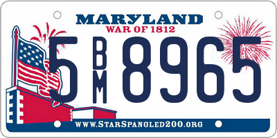 MD license plate 5BM8965