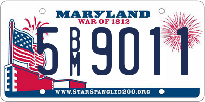 MD license plate 5BM9011