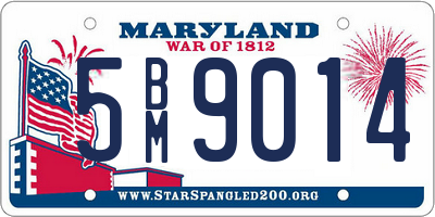 MD license plate 5BM9014