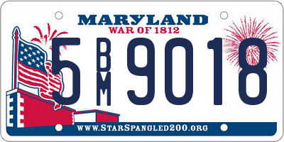 MD license plate 5BM9018