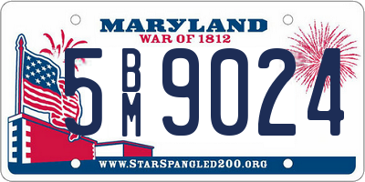 MD license plate 5BM9024