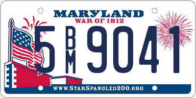MD license plate 5BM9041